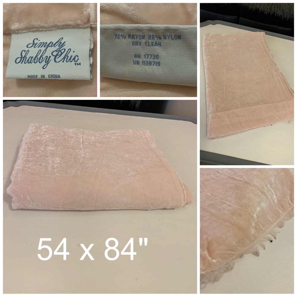 RARE Simply Shabby Chic Velour Light Pink Single Curtain Panel Rachel Ashwell